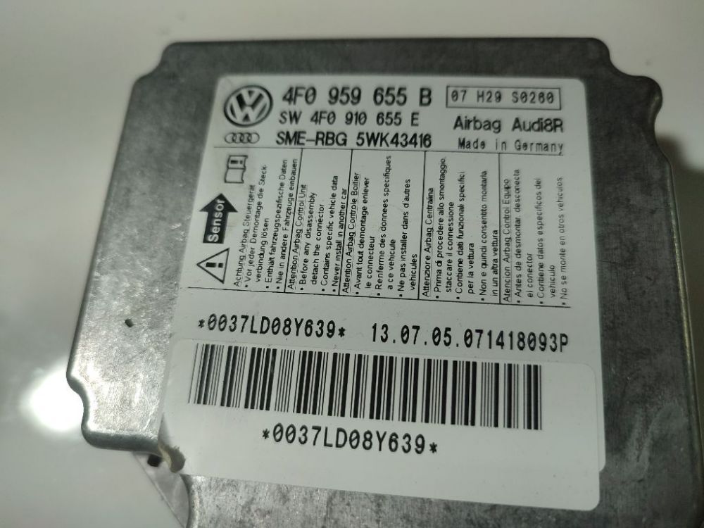 4F0959655B Audi A6 2005 Airbag crash sensors module - Thumbnail 4