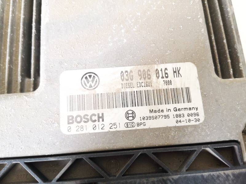 03G906016HK Volkswagen Touran 2004 ECU Engine Computer (Engine Control Unit) - Thumbnail 2