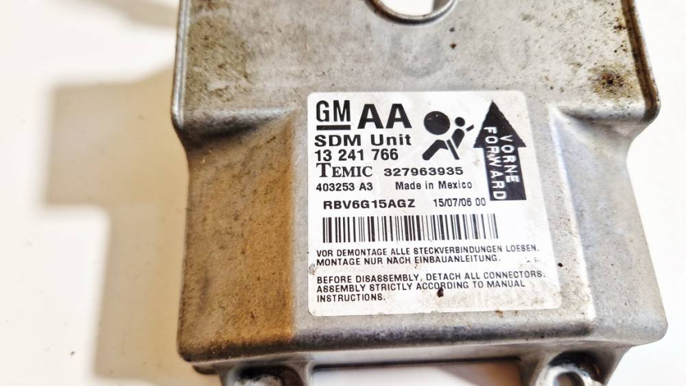 13241766 Opel Zafira 2006 Airbag crash sensors module - Thumbnail 2