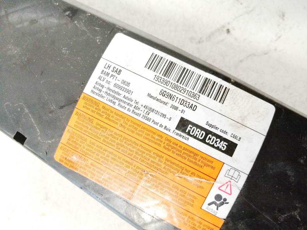 6G9N611D33AD Ford Mondeo 2008 AIRBAG SIEGE - Thumbnail 3