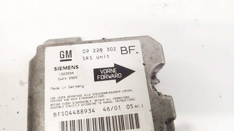 09229302 Opel Astra 2002 CENTRALITA AIRBAG - Thumbnail 2