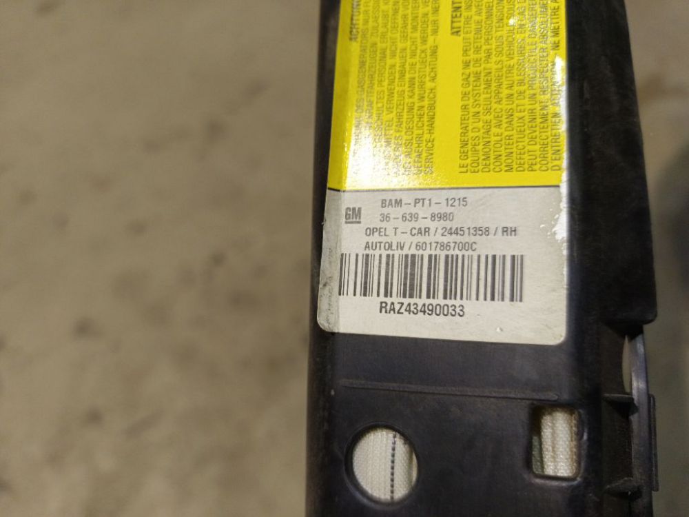 BAMPT11215 Opel Astra 2004 Roof SRS - FRONT RIGHT - Thumbnail 4