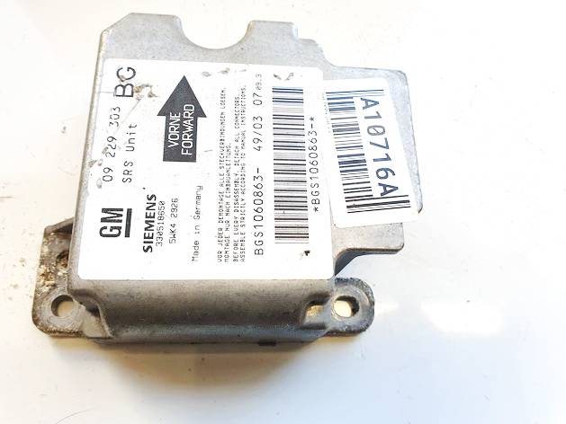 09229303 Opel Zafira 2003 SRS gaisa spilvena dators – gaisa spilvenu vadības bloks