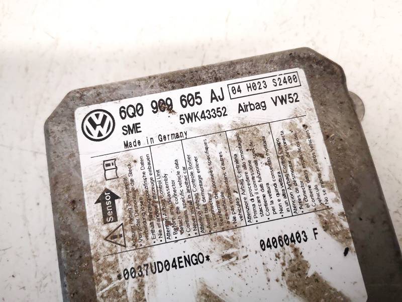6Q0909605AJ Volkswagen Caddy 2006 Airbag crash sensors module - Thumbnail 2