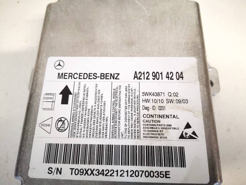 A2129014204 Mercedes-Benz E-CLASS 2013 Komputer SRS airbag – moduł sterujący poduszek powietrznych - Thumbnail 2