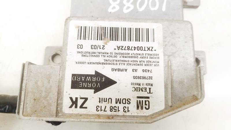 13158713 Opel Meriva 2003 Airbag crash sensors module - Thumbnail 2