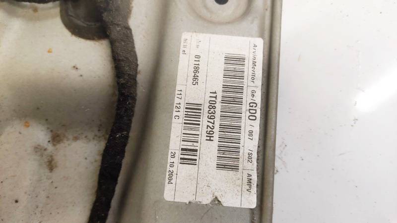 1T0839729H Volkswagen Touran 2004 Door winder mechanism (Window Regulator) - REAR LEFT - Thumbnail 3