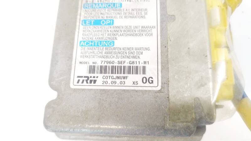 77960SEFG811M1 Honda Accord 2004 Airbag crash sensors module - Thumbnail 2