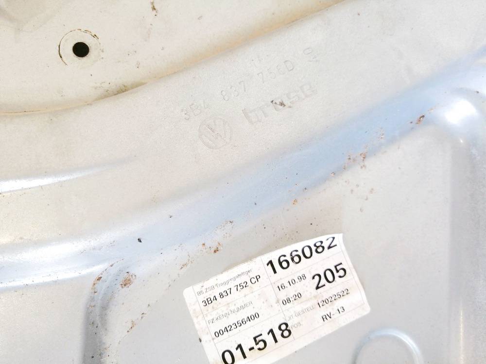 3B4837756D Volkswagen Passat 2005 Sliding door window regulator NO motor - FRONT RIGHT - Thumbnail 3