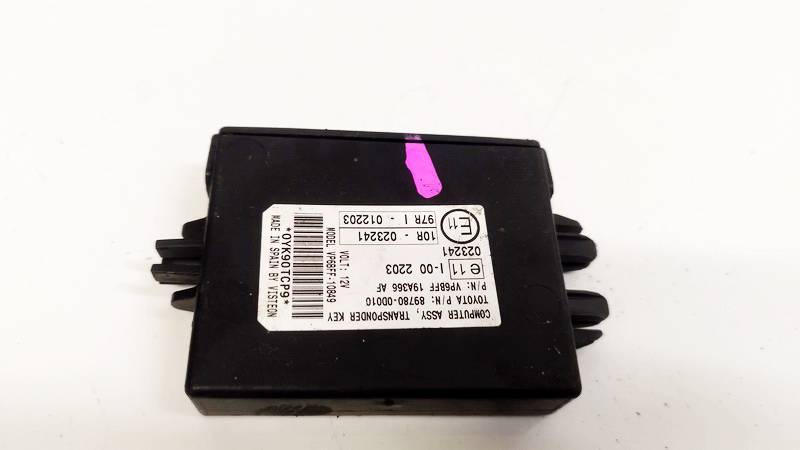 897800D010 Toyota Yaris 2007 dispositif dimmobilisation ecu