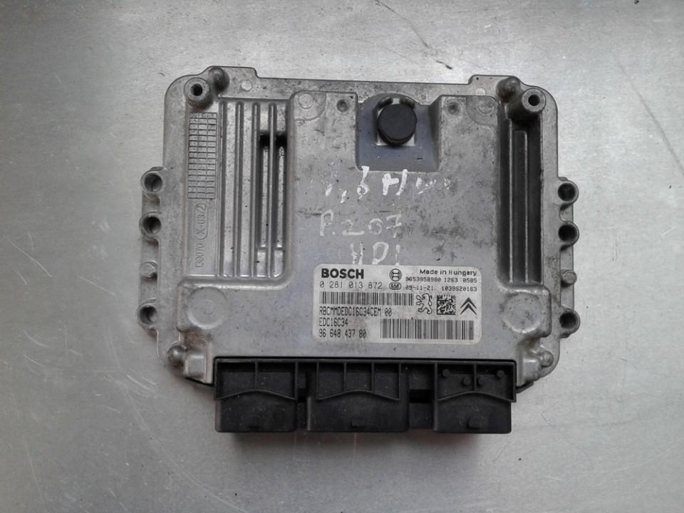 0281013872 Peugeot 207 2009 ECU Engine Computer (Engine Control Unit)