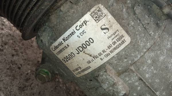 92600JD000 Nissan Qashqai 2008 AC AIR Compressor Pump - Thumbnail 4