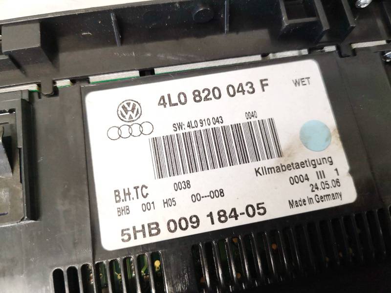 4L0820043F Audi Q7 2006 Climate Control Panel (heater control switches) - Thumbnail 3