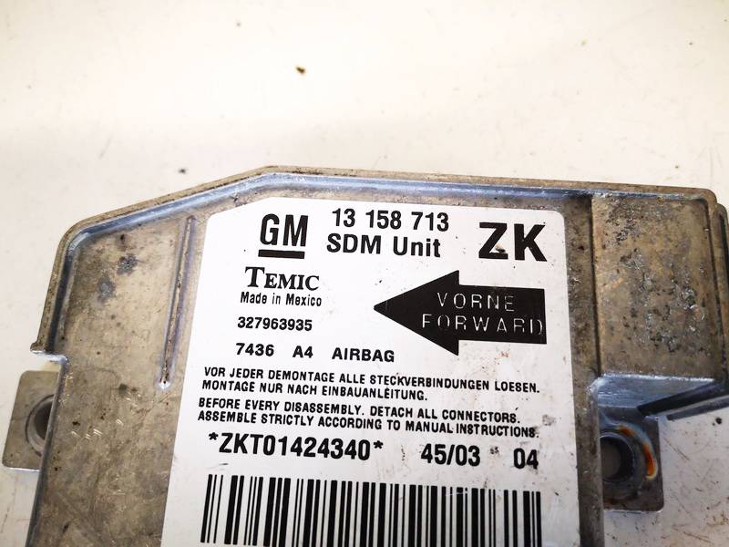 13158713 Opel Meriva 2003 Блок управления AIR BAG - Thumbnail 2