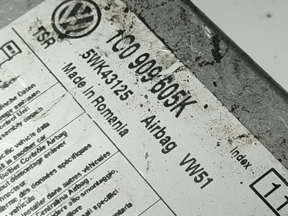 1C0909605K Volkswagen Polo 2008 SRS gaisa spilvena dators – gaisa spilvenu vadības bloks - Thumbnail 4