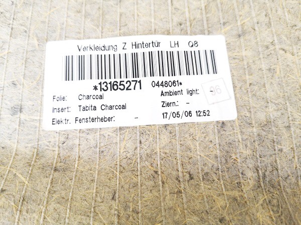 13165271 Opel Zafira 2006 Door Panel - REAR LEFT - Thumbnail 3