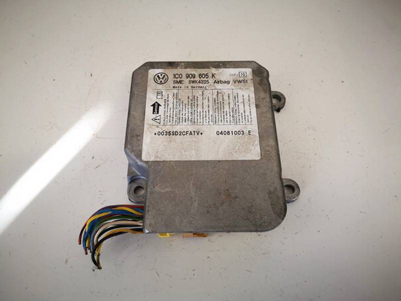 1C0909605K Skoda Roomster 2008 SRS AIRBAG KOMPIUTERIS - ORO PAGALVIU VALDYMO BLOKAS