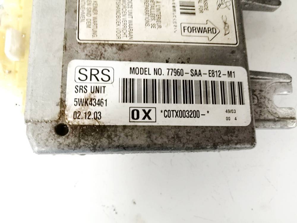 5WK43461 Honda Jazz 2004 Airbag crash sensors module - Thumbnail 3