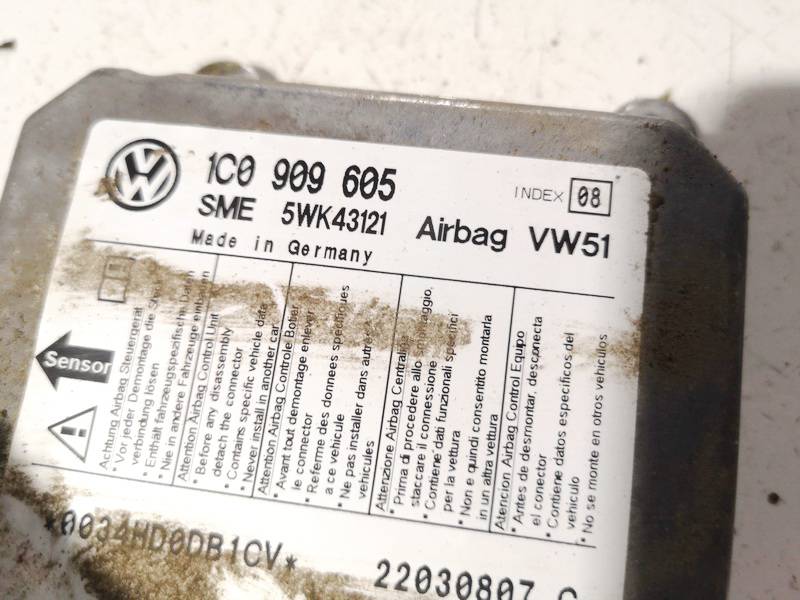 1C0909605 Skoda Octavia 2003 Airbag crash sensors module - Thumbnail 3