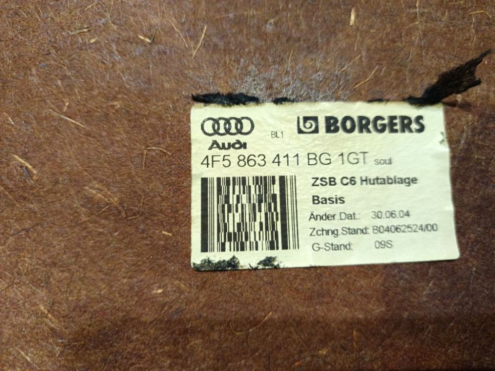4F5863411BG Audi A6 2005 Boot Cover - Thumbnail 5