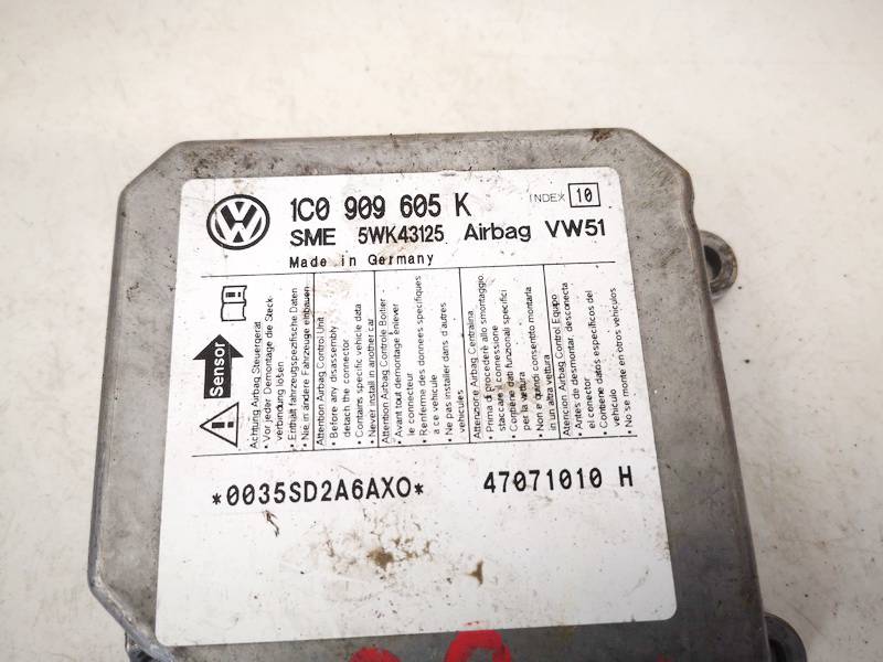 1C0909605K Skoda Fabia 2008 CENTRALITA AIRBAG - Thumbnail 2