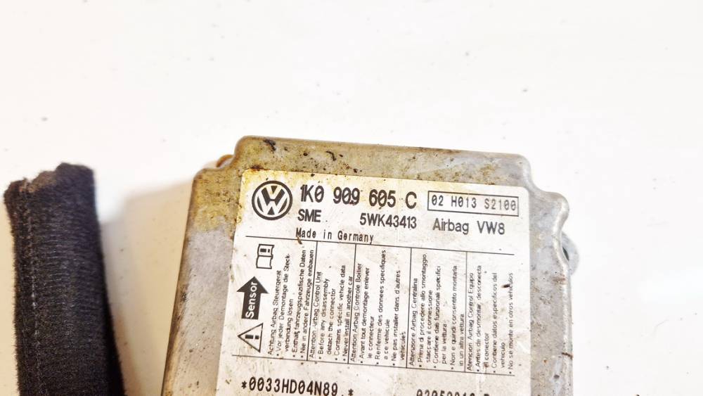 1K0909605C Volkswagen Golf 2005 Airbag crash sensors module - Thumbnail 2