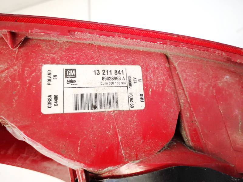 13211841 Opel Corsa 2008 Tail Light lamp Outside - REAR RIGHT - Thumbnail 3