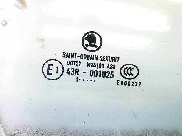DOT27M24100AS2 Skoda Superb 2012 Door-Drop Glass - REAR RIGHT - Thumbnail 2