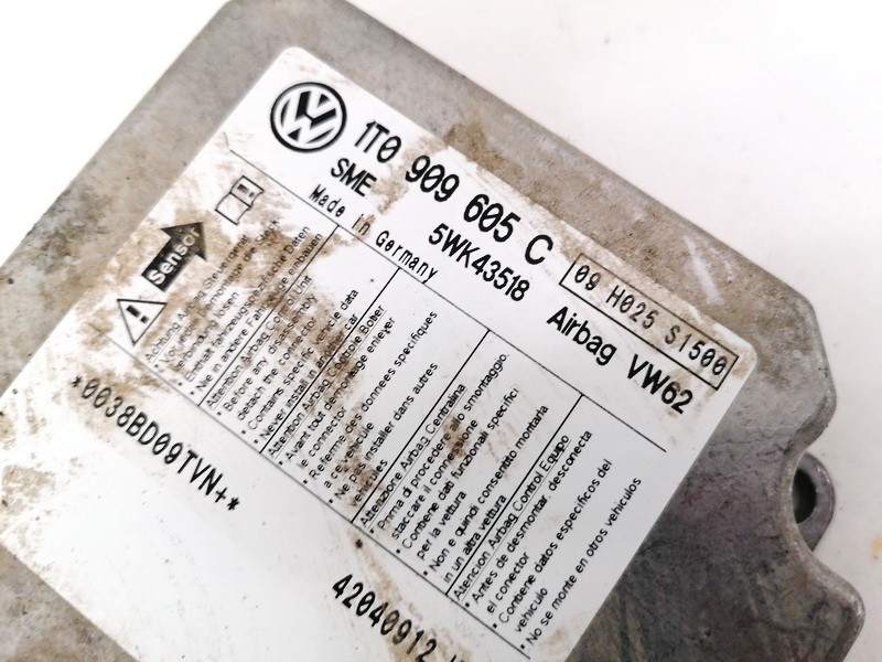 1T0909605C Volkswagen Touran 2004 Airbag crash sensors module - Thumbnail 2