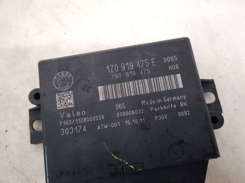1Z0919475E Skoda Superb 2012 Control Unit Parking (Parking Assist Module) - Thumbnail 2