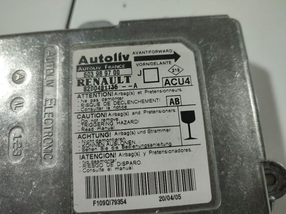 603989700 Renault Scenic 2005 Komputer SRS airbag – moduł sterujący poduszek powietrznych - Thumbnail 4