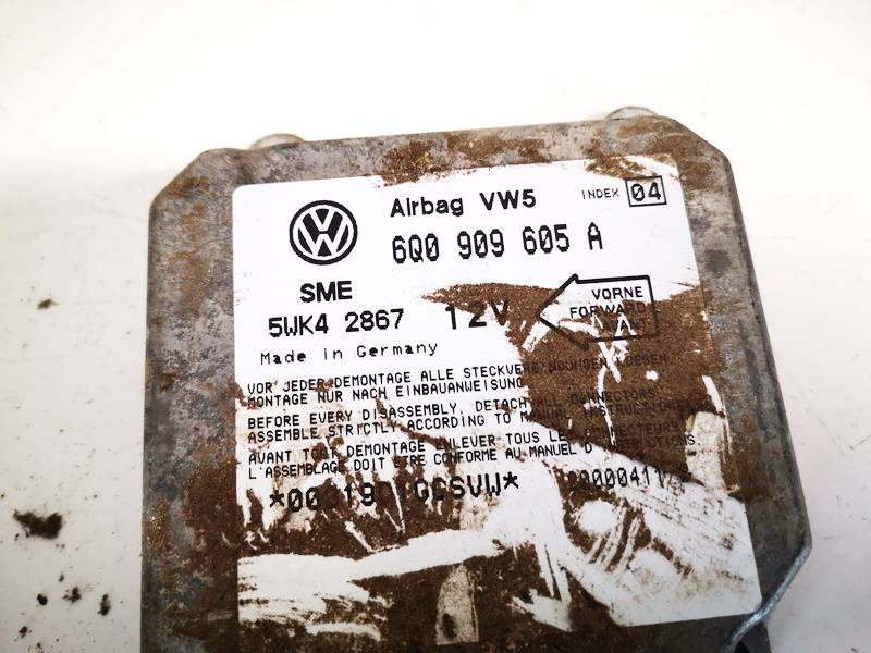 6Q0909605A Volkswagen Golf 2001 Airbag crash sensors module - Thumbnail 2