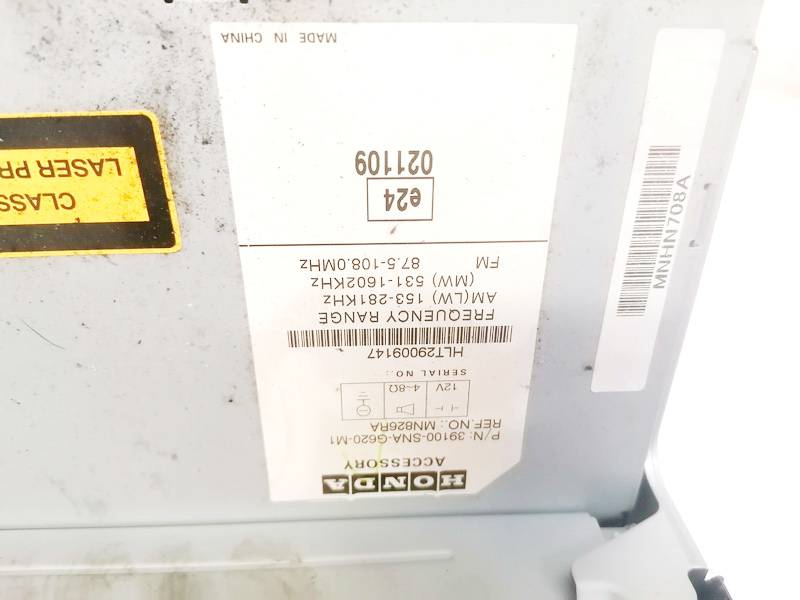 39100SNAG620M1 Honda Civic 2008 Climate Control Panel and Autoradio - Thumbnail 3