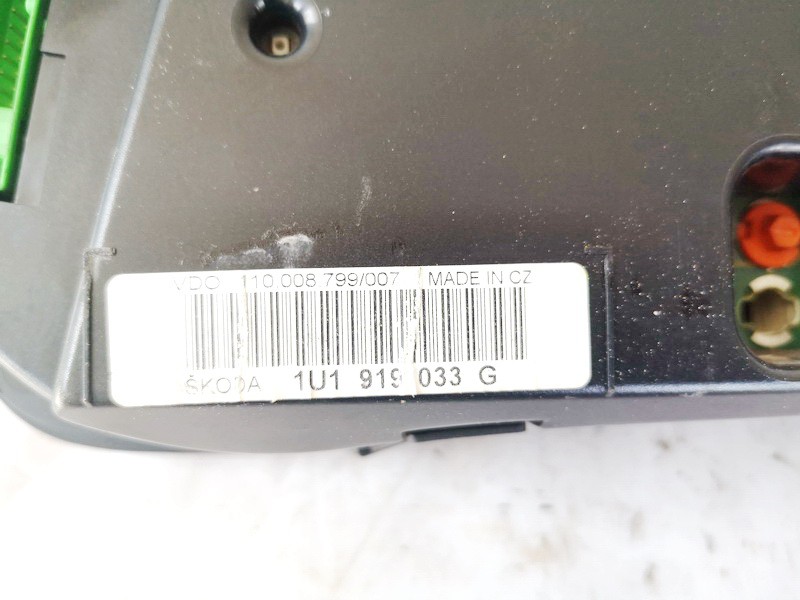 1U1919033G Skoda Octavia 1997 Speedometers - Cockpit - Speedo Clocks Instrument - Thumbnail 3