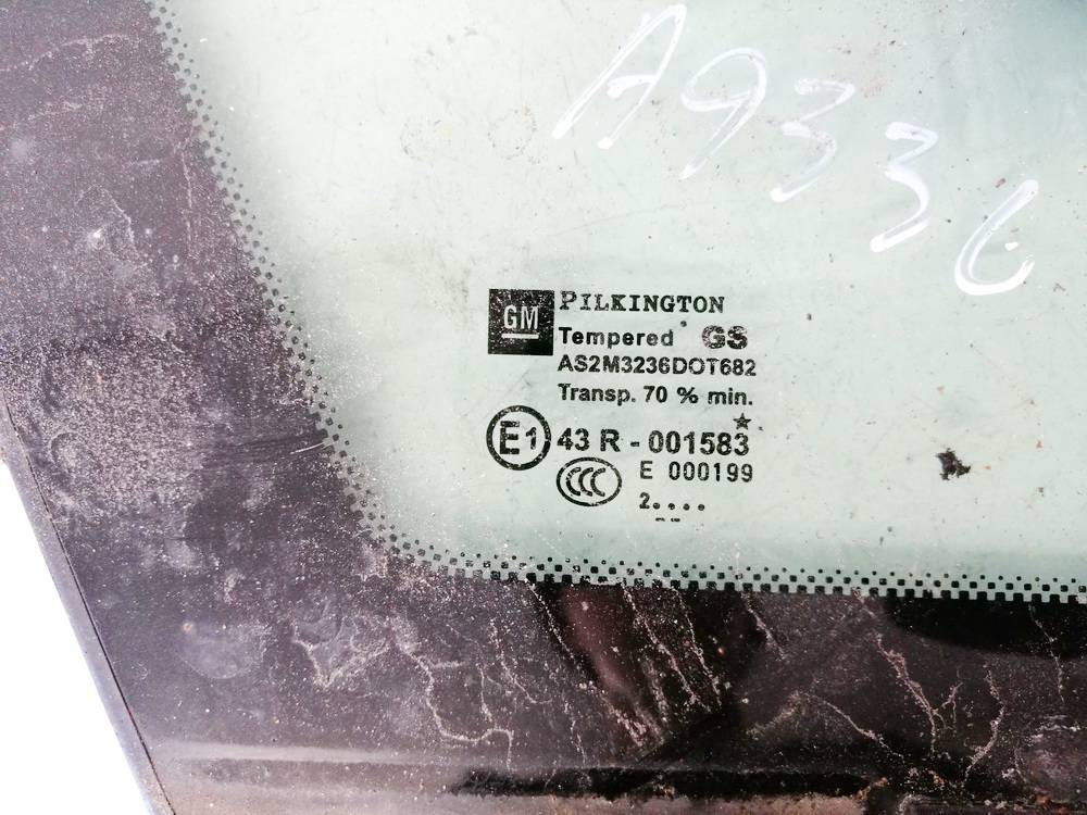 E143R001583 Opel Astra 2012 Corner quarter window glass - FRONT RIGHT - Thumbnail 3