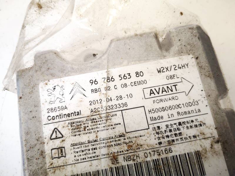 9678656380 Peugeot 508 2013 Komputer SRS airbag – moduł sterujący poduszek powietrznych - Thumbnail 2