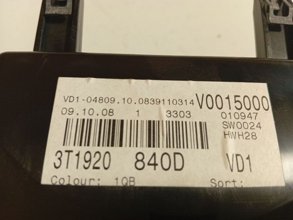 3T1920840D Skoda Superb 2009 Speedometers - Cockpit - Speedo Clocks Instrument - Thumbnail 3