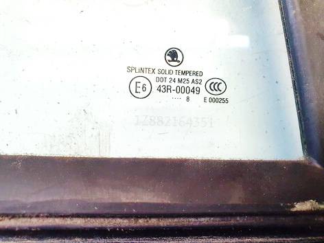 DOT24M25AS2 Skoda Octavia 2008 Quarter glass - REAR RIGHT - Thumbnail 2