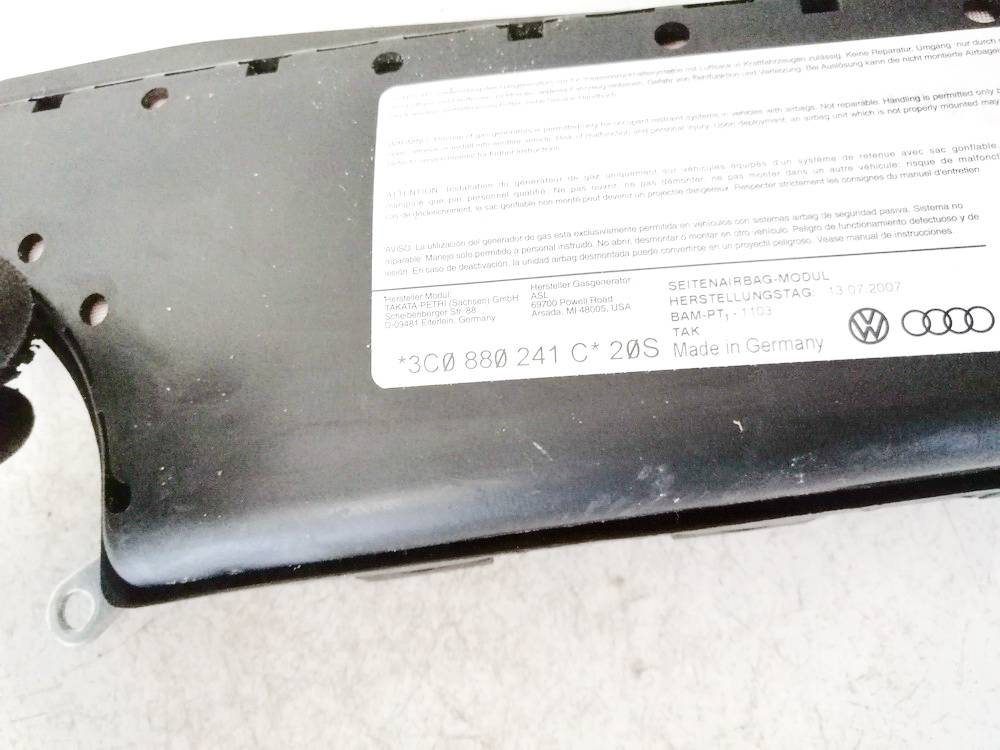 3C0880241C Volkswagen Passat 2007 Sēdekļa drošības spilvens SRS - Thumbnail 3