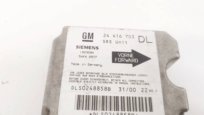24416703 Opel Astra 2000 Airbag crash sensors module - Thumbnail 2