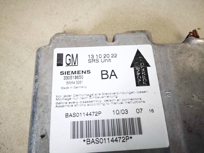 13102022 Opel Vectra 2003 Airbag crash sensors module - Thumbnail 2