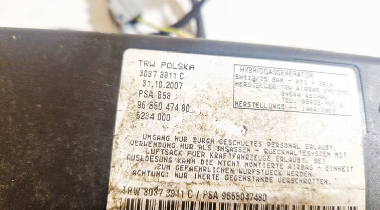 9655047480 Citroen C4 Picasso 2008 Sedynes Airbag SRS - Thumbnail 3