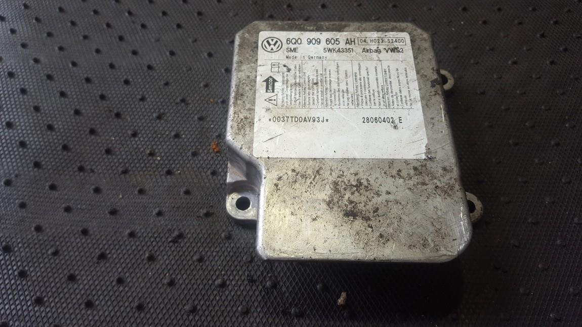6Q0909605AH Volkswagen Caddy 2006 srs-turvatyynyn tietokone – turvatyynyn ohjausyksikkö