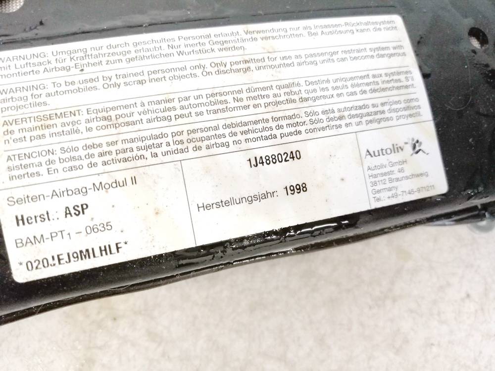 1J4880240 Volkswagen Bora 1998 Sitz AIRBAG - Thumbnail 3