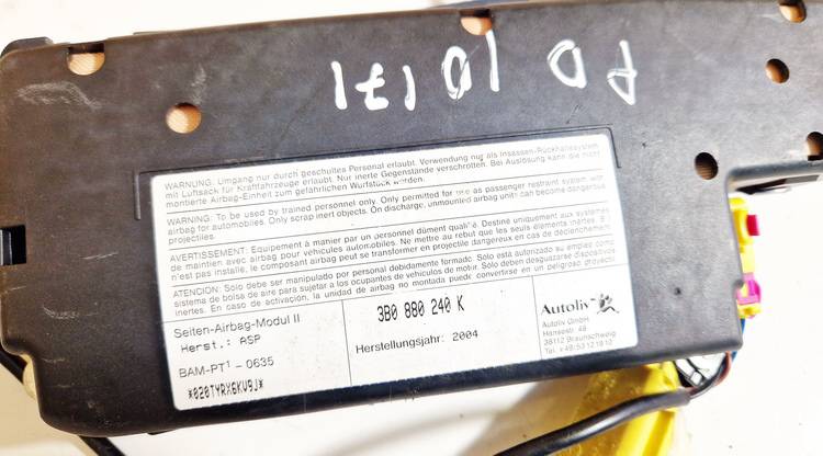 3B0880240K Skoda Superb 2005 Seat AIRBAG - Thumbnail 2