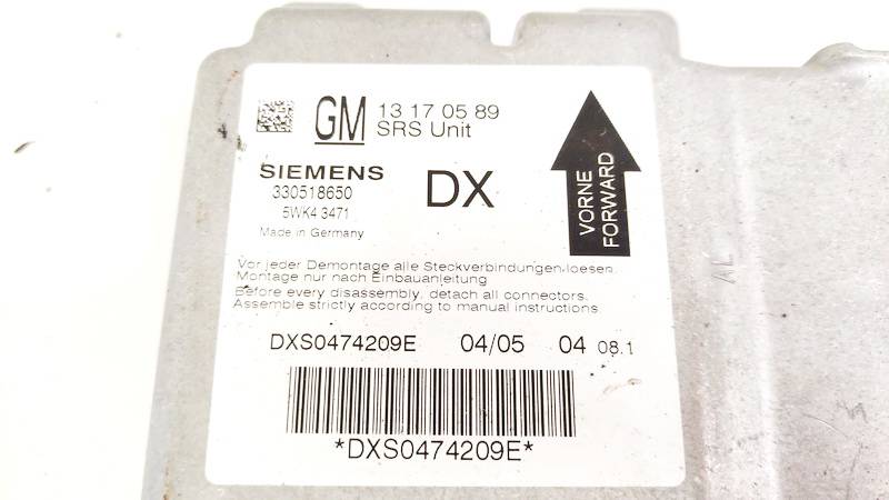 13170589 Opel Signum 2005 CALCULATEUR AIRBAG - Thumbnail 3