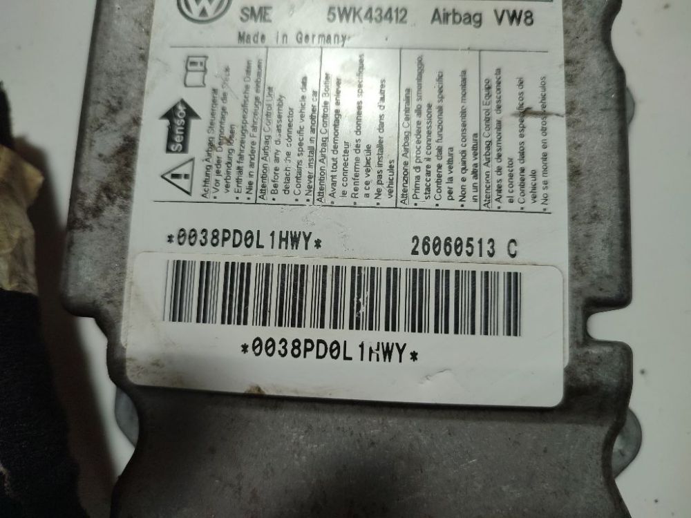 81980451 Volkswagen Golf 2006 SRS gaisa spilvena dators – gaisa spilvenu vadības bloks - Thumbnail 5