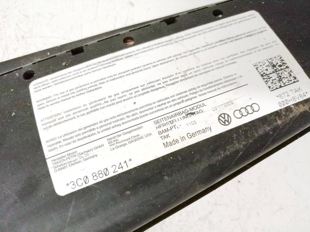 3C0880241 Volkswagen Passat 2005 Sedynes Airbag SRS - Thumbnail 3