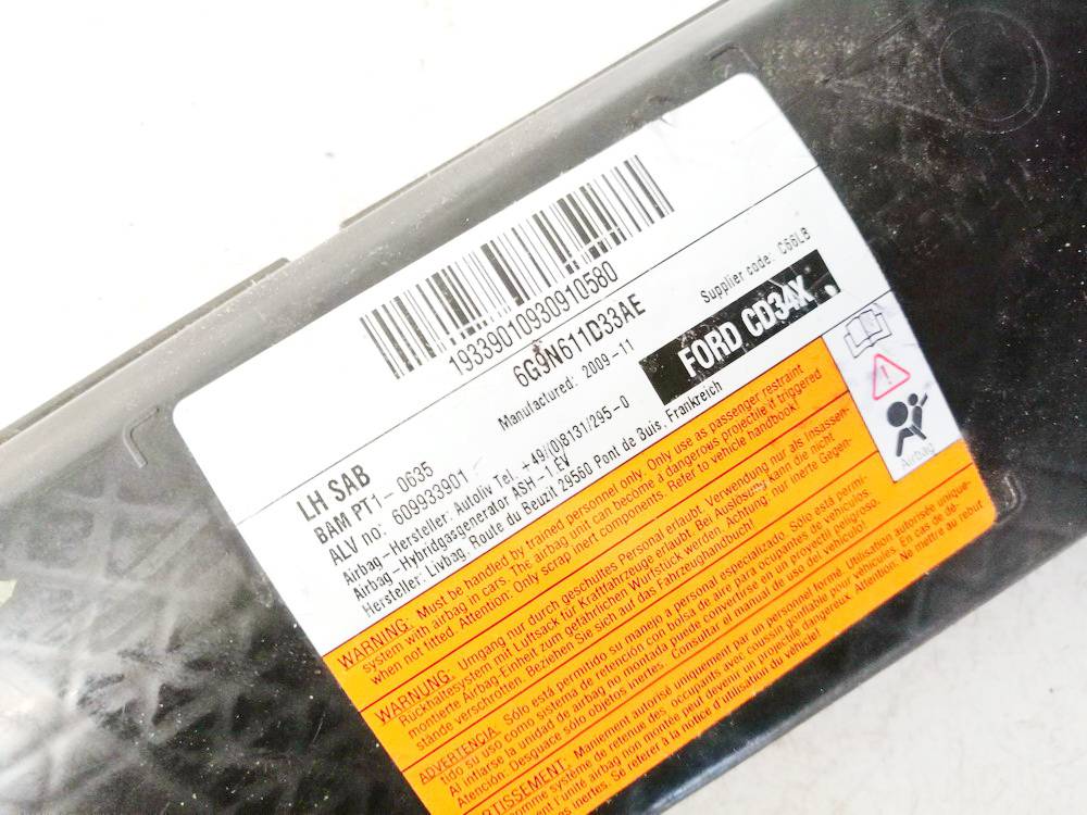 6G9N611D33AE Ford S-Max 2009 Tribeca Airbag del asiento - Thumbnail 3