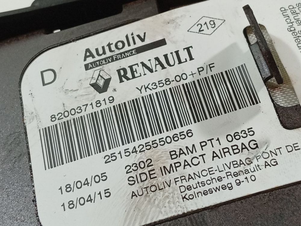 8200371819 Renault Scenic 2002 Sedynes Airbag SRS - Thumbnail 4